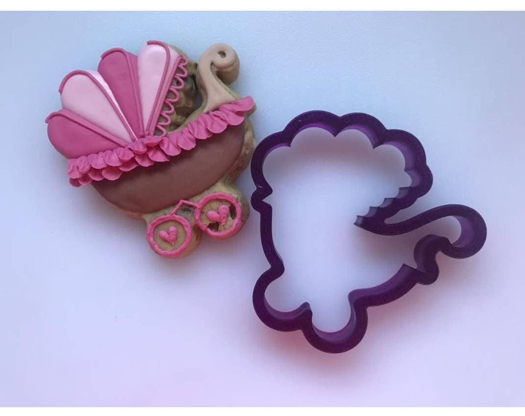 Miss Doughmestic Baby Carriage stroller Cookie Cutter and Fondant Cutter and Clay Cutter