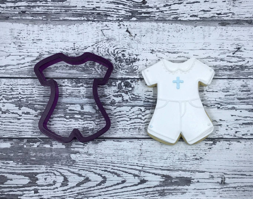 Baby Boy Jumper Or Baptism Outfit Cookie Cutter and Fondant Cutter and Clay Cutter