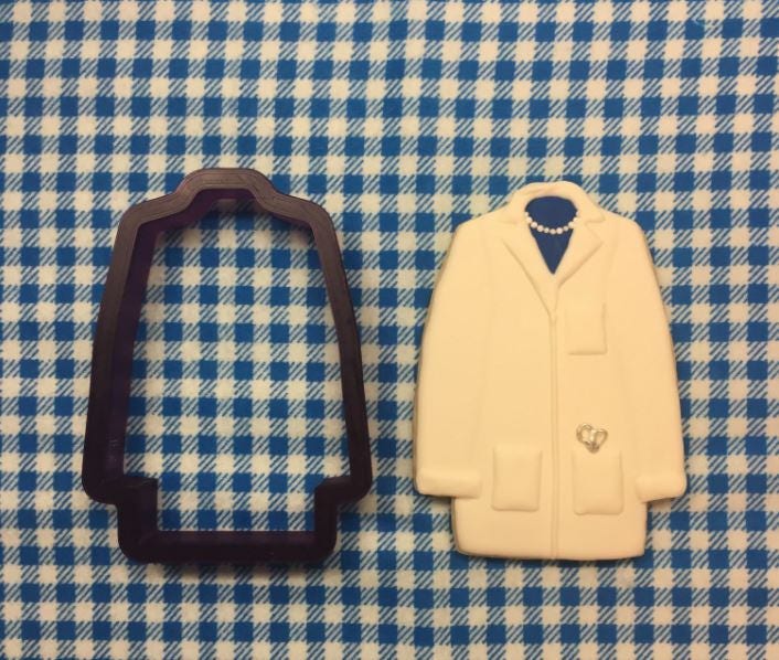 Lab Coat or Sports Coat Cookie Cutter and Fondant Cutter and Clay Cutter