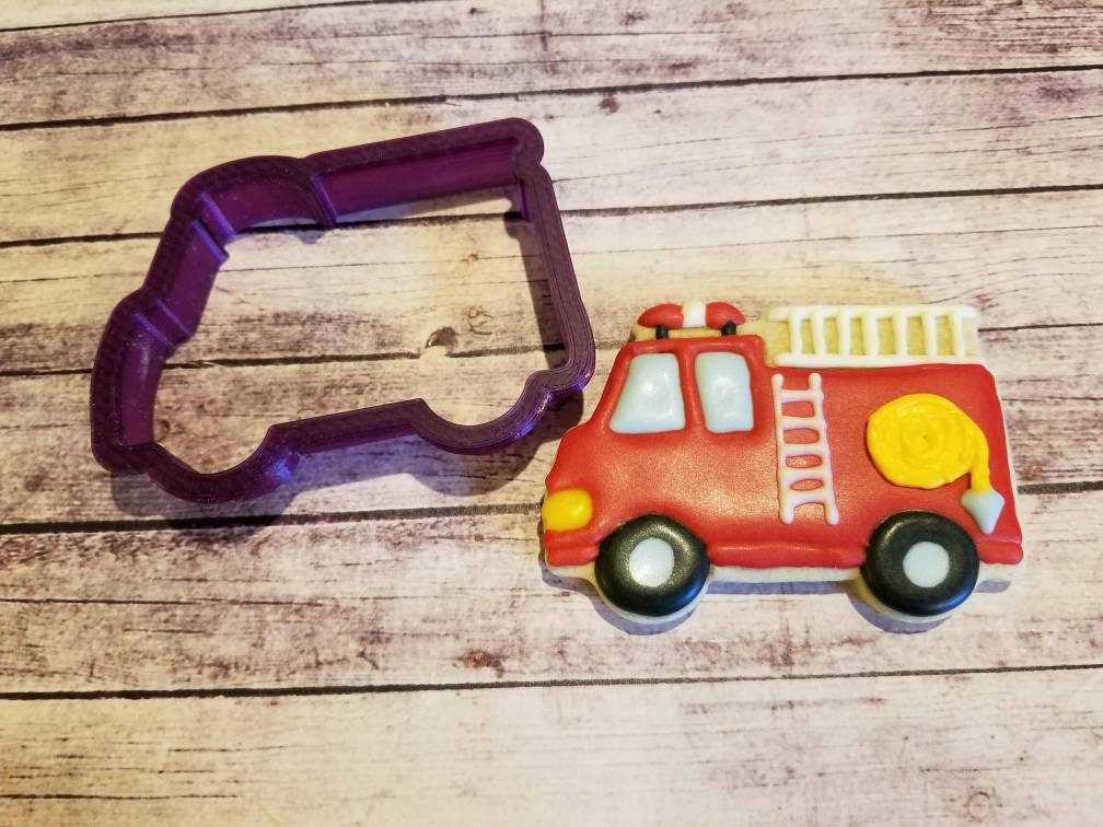 Fire Truck #2 Firetruck Cookie Cutter and Fondant Cutter and Clay Cutter