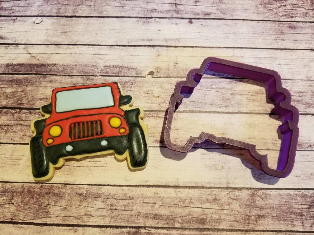 Front Facing Off Road Vehicle or SUV Cookie Cutter and Fondant Cutter and Clay Cutter