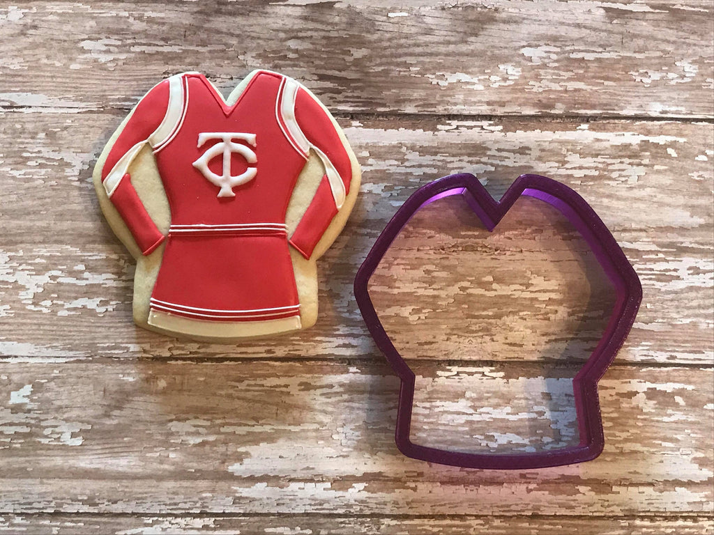 Cheer Uniform Long Sleeve or Cheerleader Cookie Cutter and Fondant Cutter and Clay Cutter