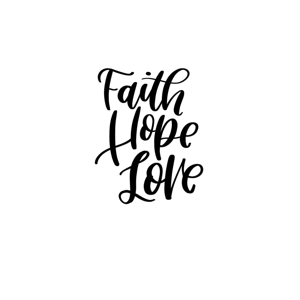 Faith Hope Love Hand Lettered Cookie Cutter and Fondant Cutter and Clay Cutter with Optional Stencil