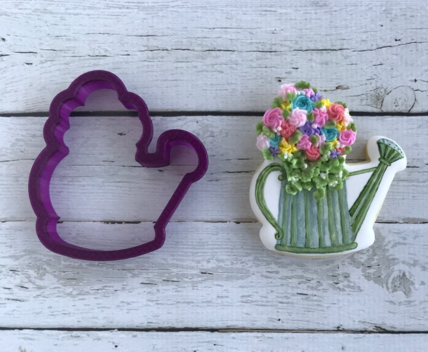 Flower Bouquet Watering Can #3 Cookie Cutter and Fondant Cutter and Clay Cutter