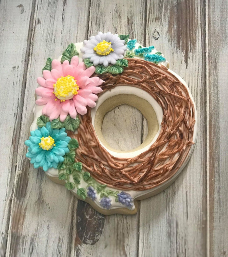 Ashley's Floral Wreath Cookie Cutter and Fondant Cutter and Clay Cutter