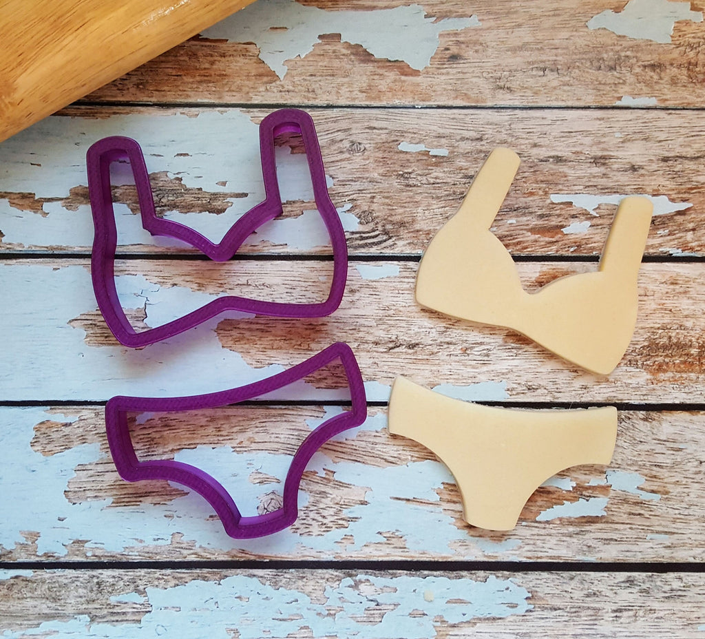 2 Piece Bikini  or Bra and Panties or Underwear Cookie Cutter or Fondant Cutter and Clay Cutter