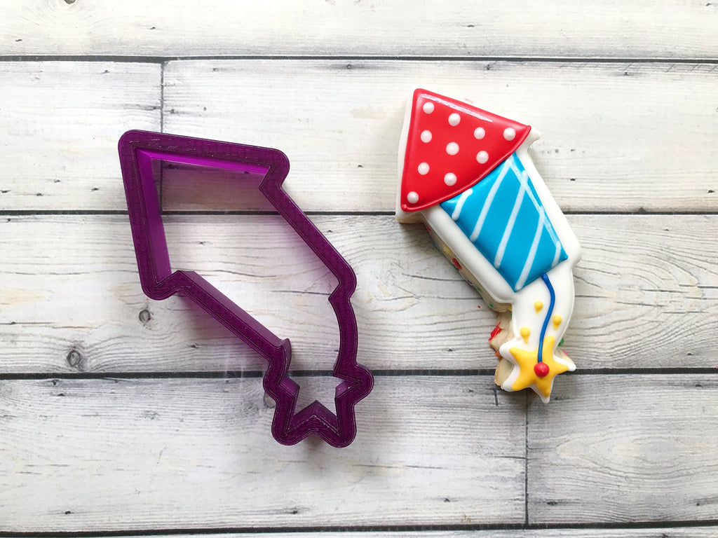 Firecracker or Fire Cracker or Shooting Rocket Cookie Cutter and Fondant Cutter and Clay Cutter