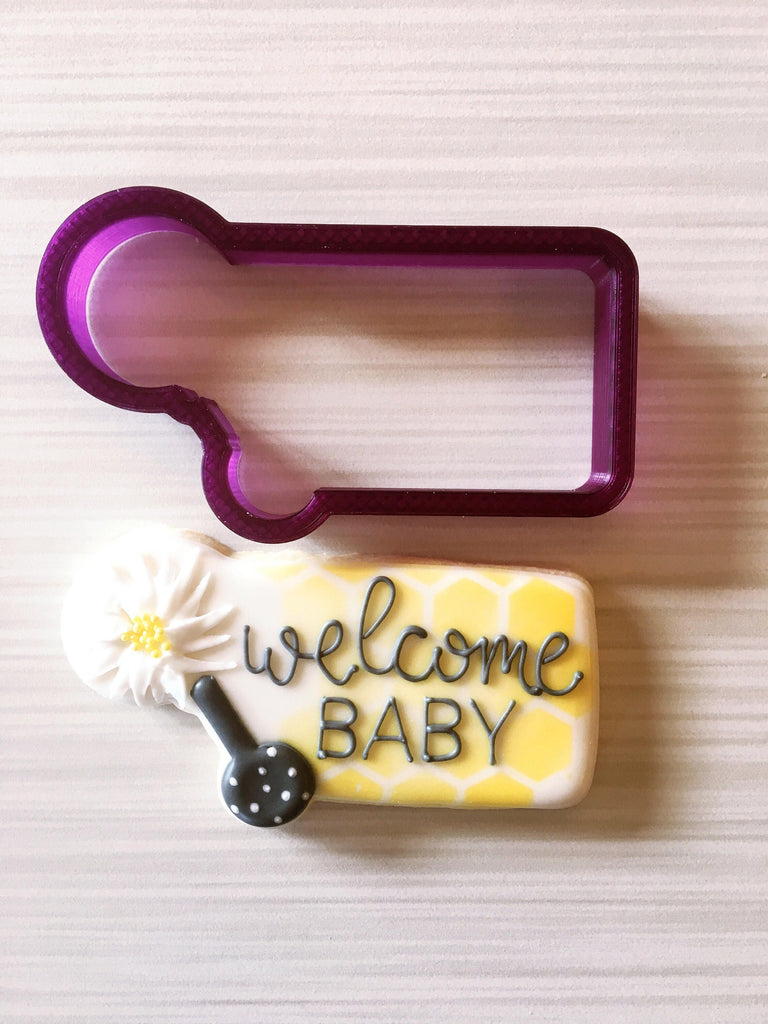 Baby Rattle Plaque Cookie Cutter and Fondant Cutter and Clay Cutter