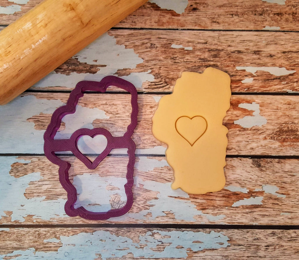 Lake Tahoe with Heart Impression Cookie Cutter and Fondant Cutter and Clay Cutter