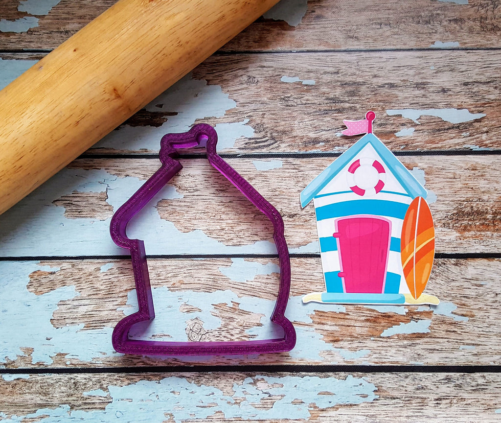 Beach Hut or Surf Hut Cookie Cutter and Fondant Cutter and Clay Cutter