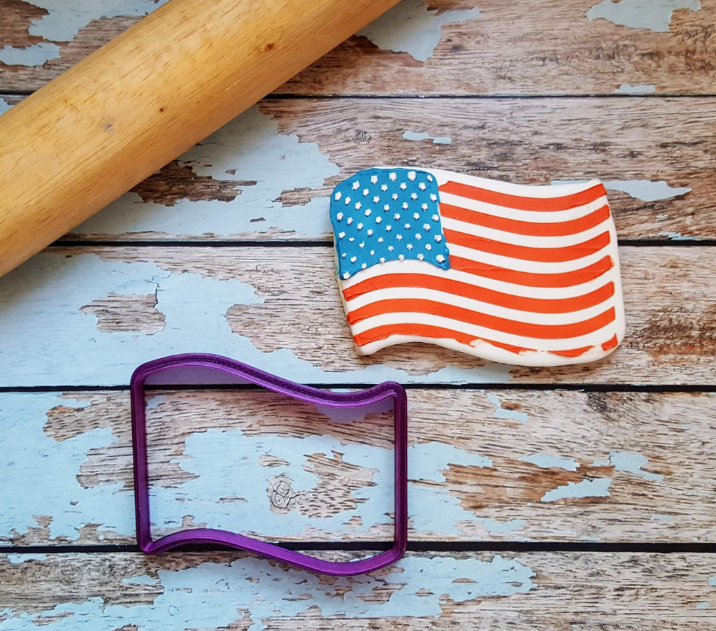 Wavy Flag Cookie Cutter and Fondant Cutter and Clay Cutter