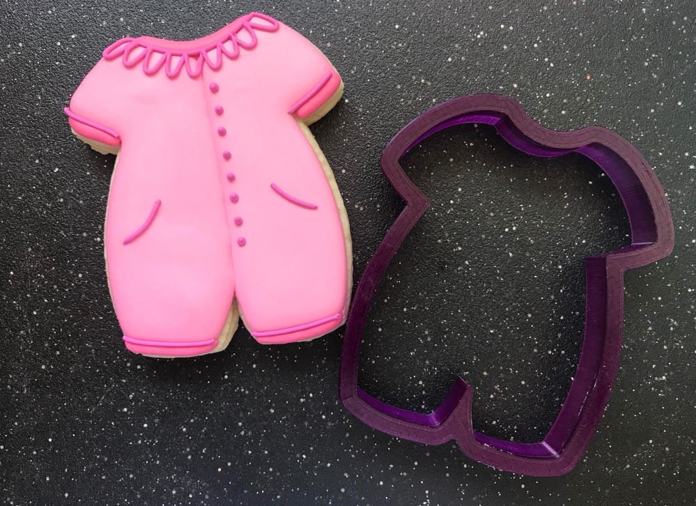 Miss Doughmestic Baby Boy Romper or Outfit Cookie Cutter and Fondant Cutter and Clay Cutter