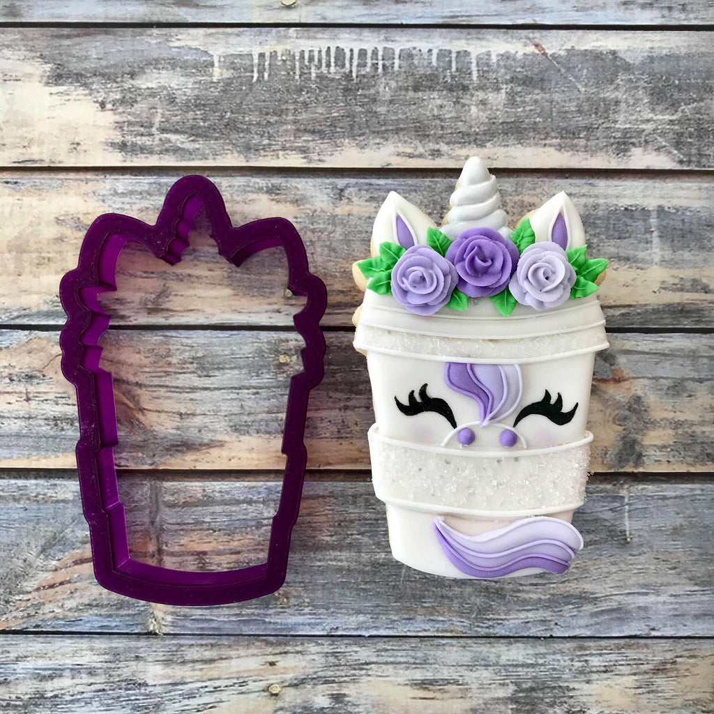 Unicorn Latte or Unicorn Cup of Coffee Cookie Cutter and Fondant Cutter and Clay Cutter