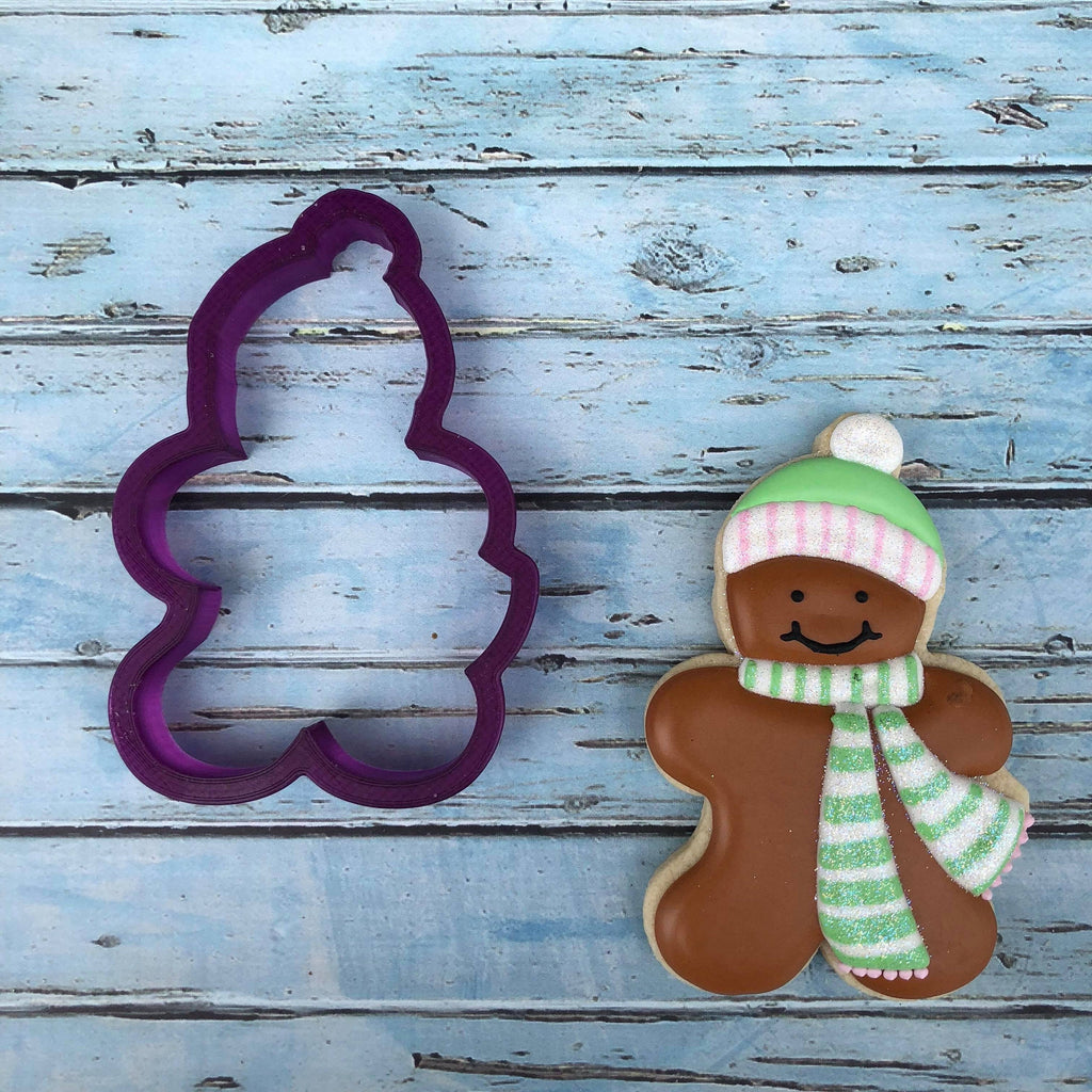 Gingerbread Man or Girl with Scarf Cookie Cutter and Fondant Cutter and Clay Cutter