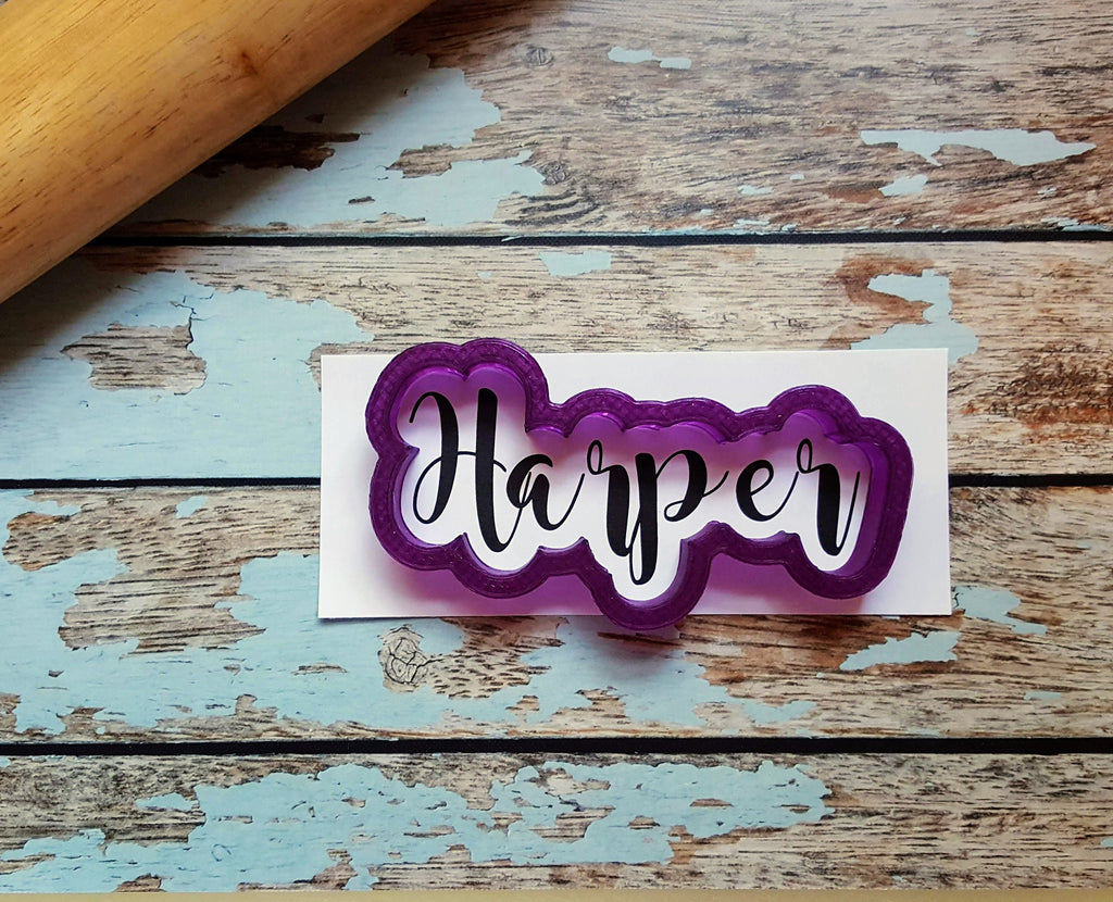 Harper Hand Lettered Cookie Cutter and Fondant Cutter and Clay Cutter