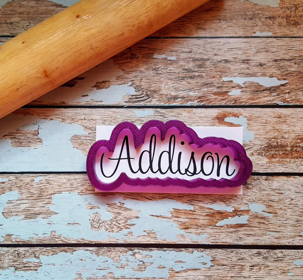 Addison Hand Lettered Cookie Cutter and Fondant Cutter and Clay Cutter 