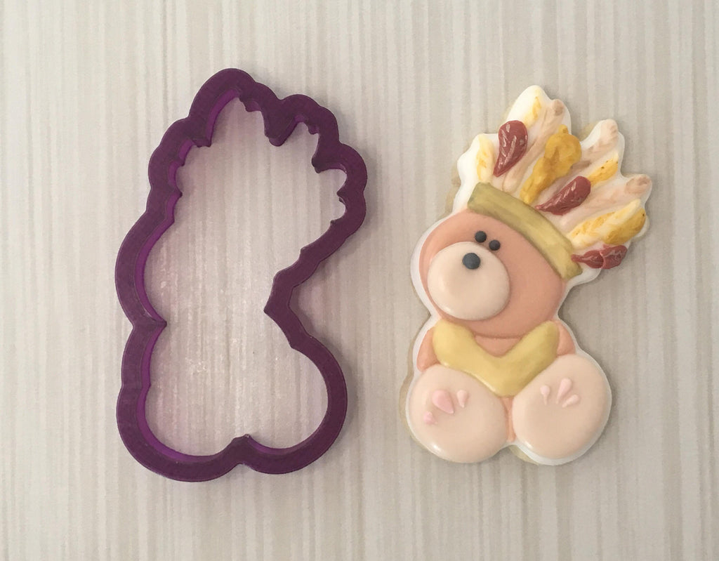 Boho Bear Cookie Cutter and Fondant Cutter and Clay Cutter