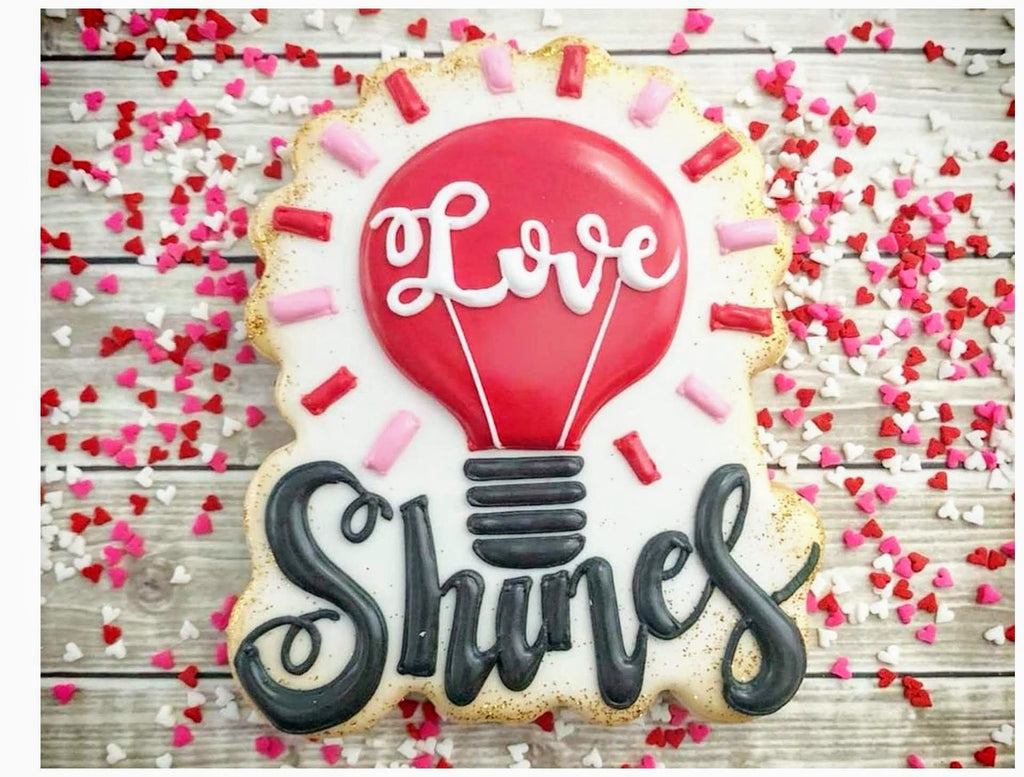 Love Shines Light Bulb Cookie Cutter and Fondant Cutter and Clay Cutter