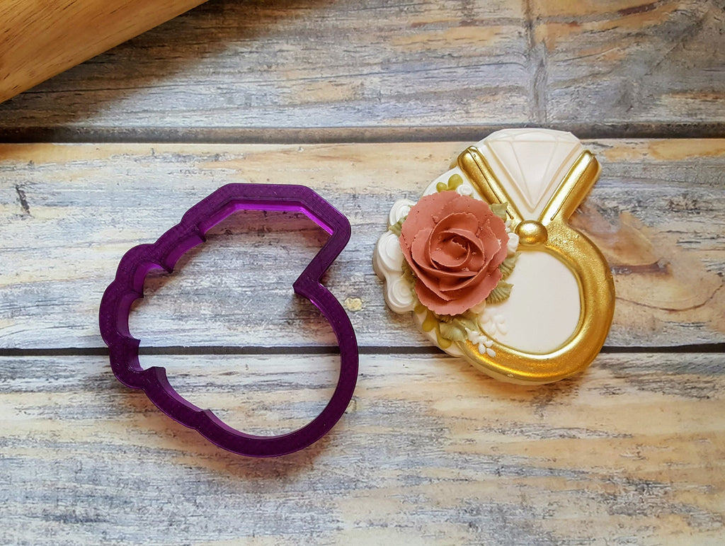 Diamond Ring with Florals #1 Cookie Cutter and Fondant Cutter and Clay Cutter