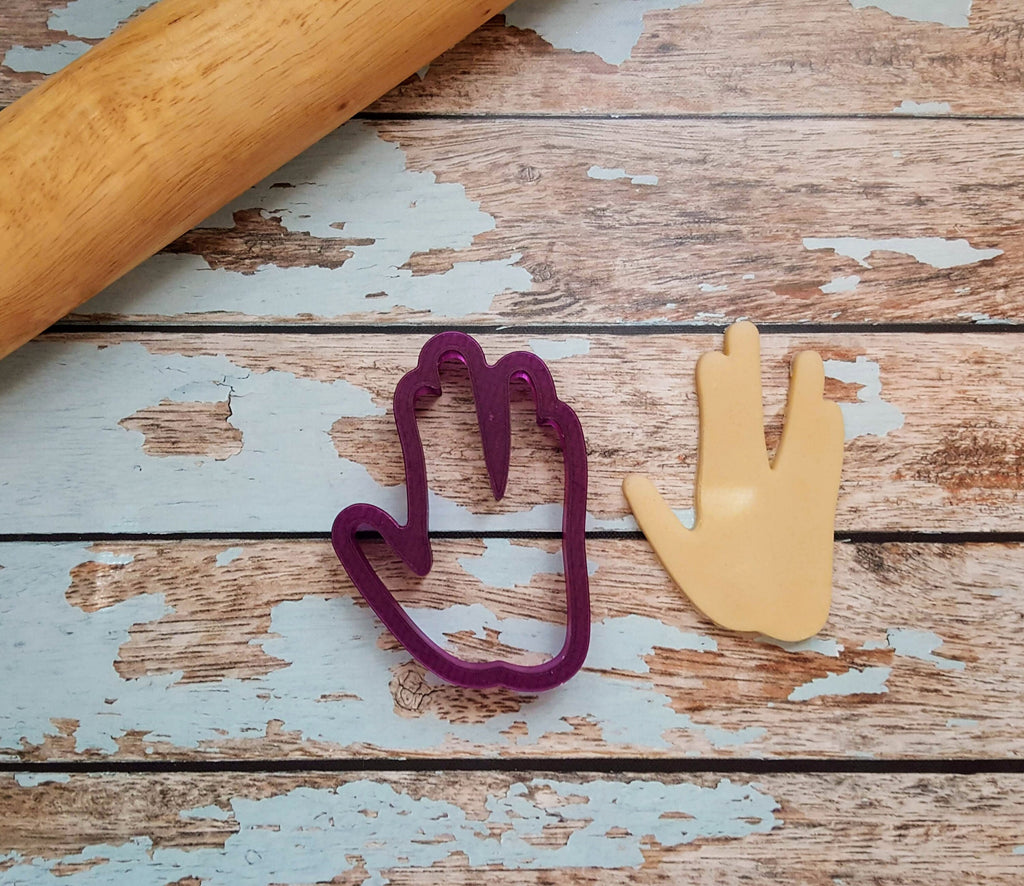 Split Fingers Hand Sign Cookie Cutter and Fondant Cutter and Clay Cutter