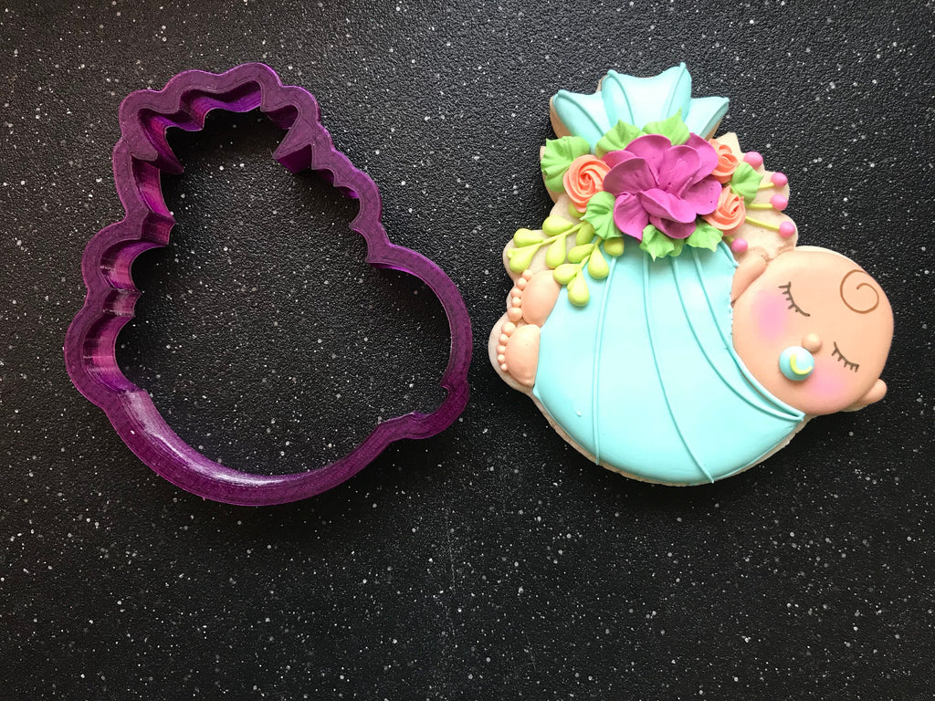 Miss Doughmestic Baby Bundle #2 Floral Cookie Cutter and Fondant Cutter and Clay Cutter