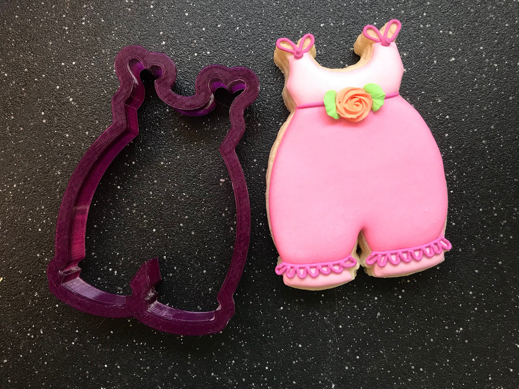 Miss Doughmestic Baby Romper or Outfit Cookie Cutter and Fondant Cutter and Clay Cutter