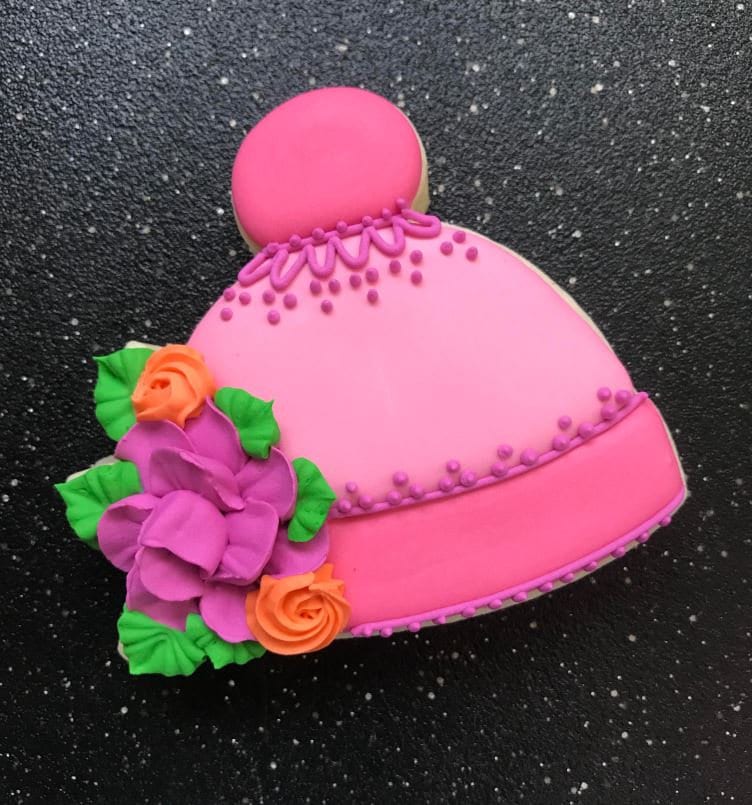 Miss Doughmestic Floral Baby Cap with Bow or Baby Hat with Bow Cookie Cutter and Fondant Cutter and Clay Cutter