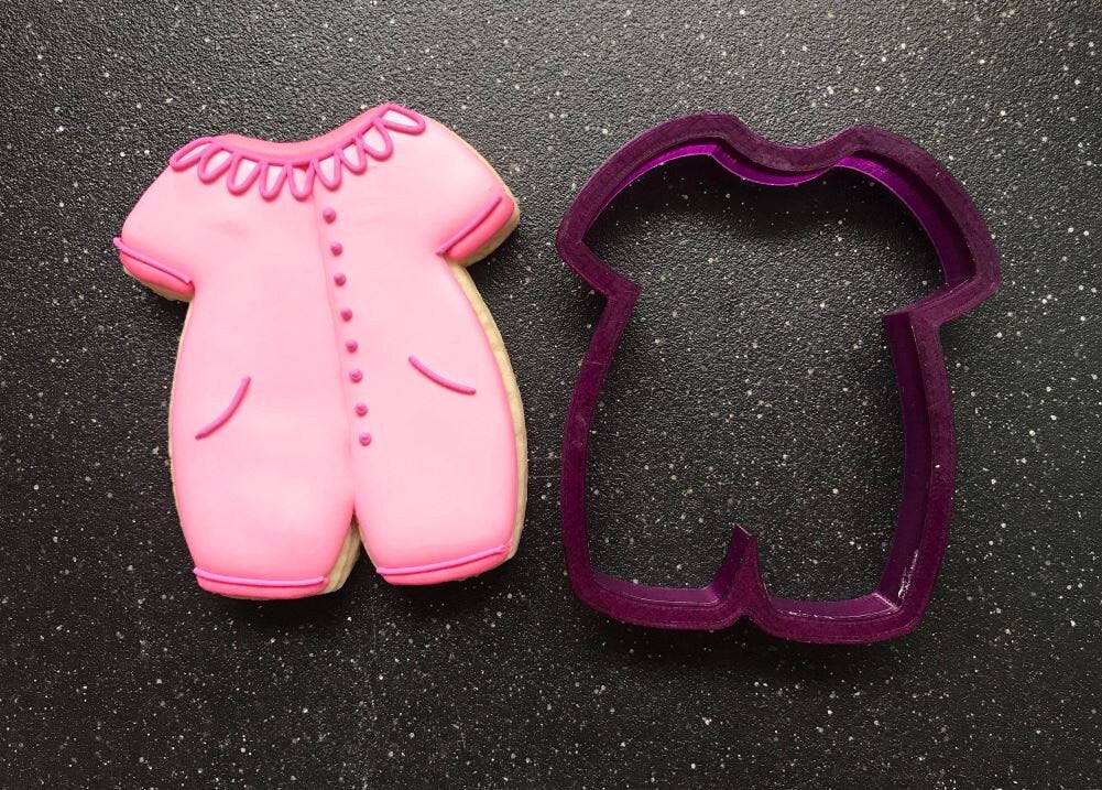 Miss Doughmestic Baby Boy Romper or Outfit Cookie Cutter and Fondant Cutter and Clay Cutter