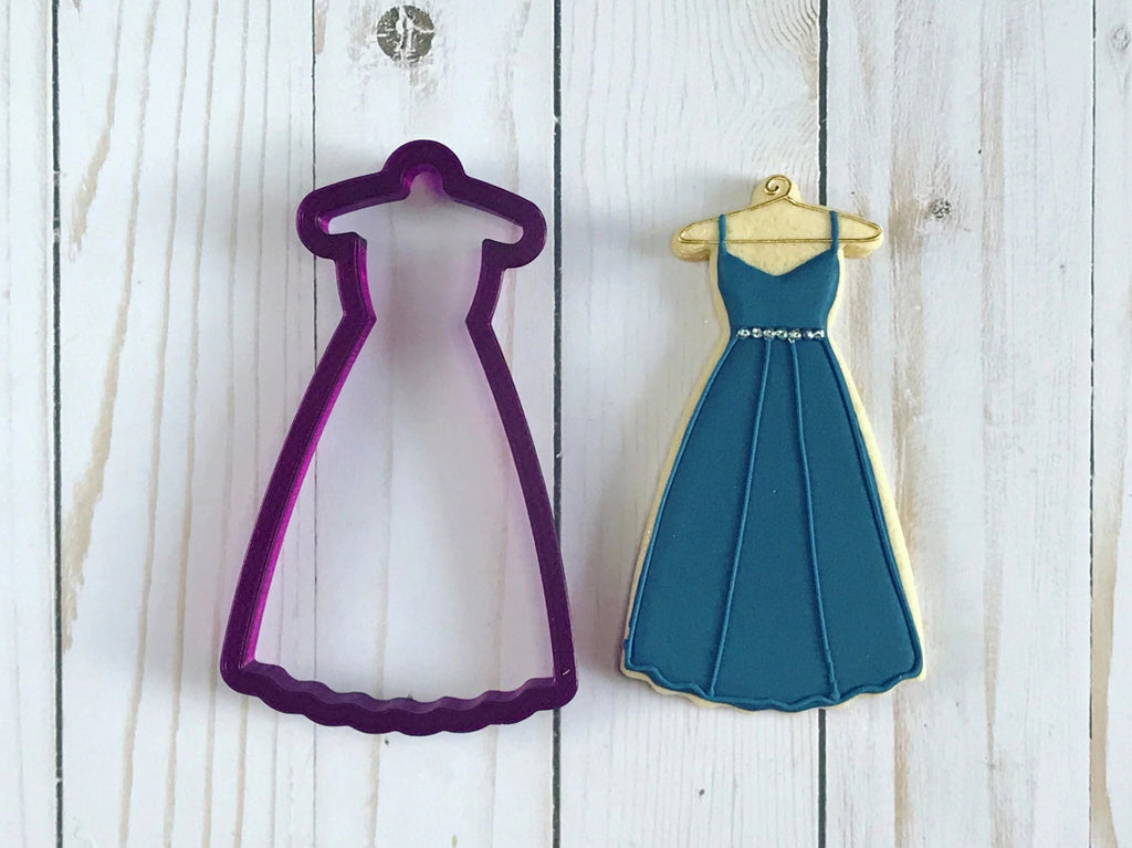 Dress on Hanger #2 Wedding Dress Bridesmaid Quinceanera Prom Formal Cookie Cutter or Fondant Cutter and Clay Cutter