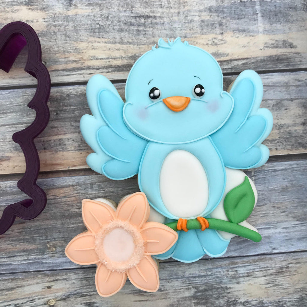 Bird with Flower Cookie Cutter or Fondant Cutter and Clay Cutter