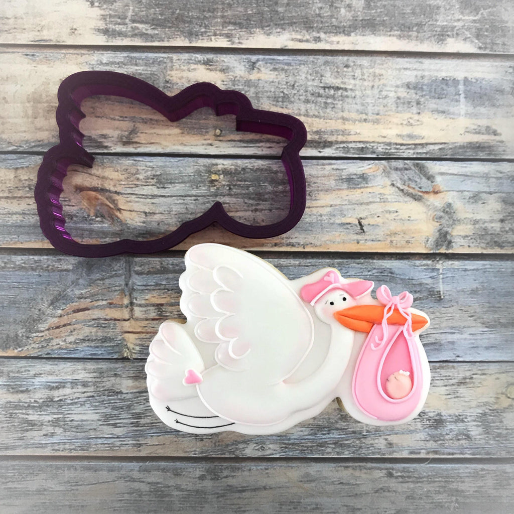 Stork with Baby Cookie Cutter or Fondant Cutter and Clay Cutter