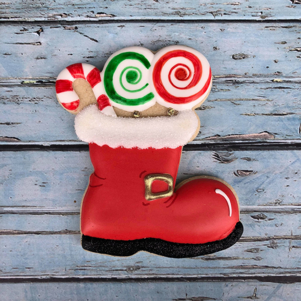 Santa Boot filled with Candy or Toys Cookie Cutter and Fondant Cutter and Clay Cutter