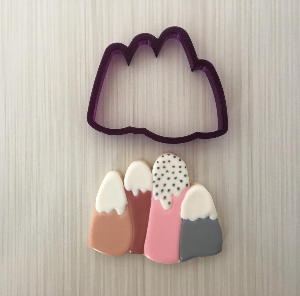 Boho Mountains #3 or Four Peaked Mountain Cookie Cutter and Fondant Cutter and Clay Cutter