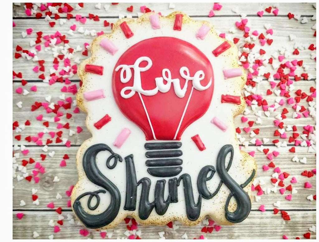 Love Shines  with Light Bulb Cookie Cutter and Fondant Cutter and Clay Cutter