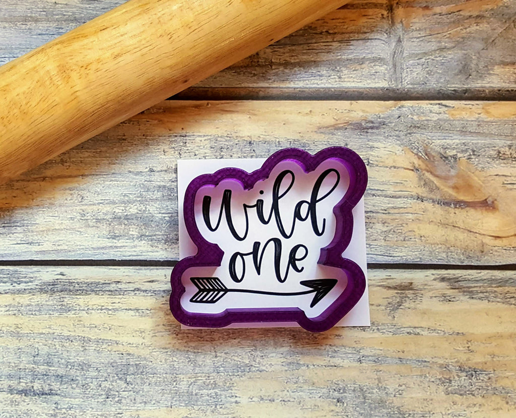 Wild One with Arrow Hand Lettered Cookie Cutter and Fondant Cutter and Clay Cutter