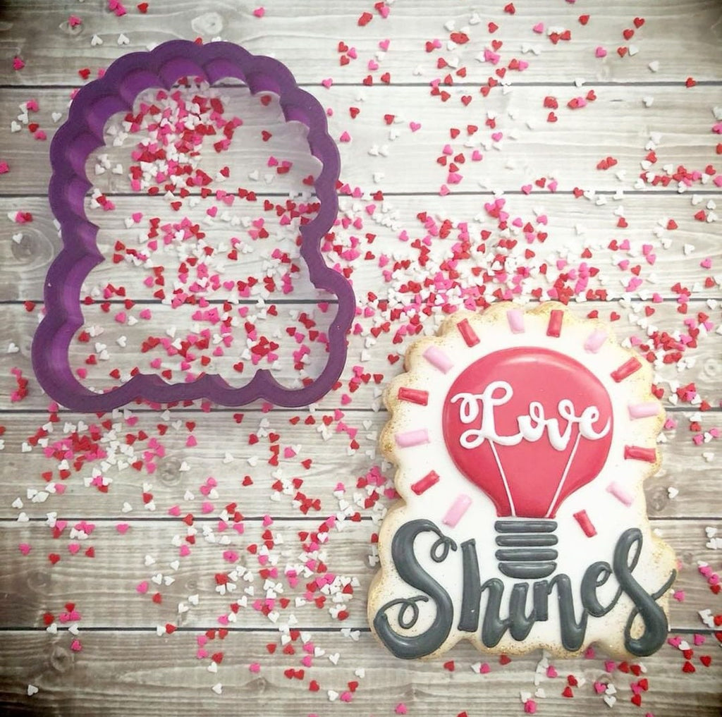 Love Shines Light Bulb Cookie Cutter and Fondant Cutter and Clay Cutter