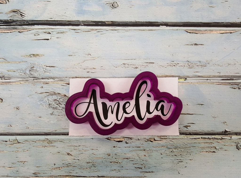 Amelia Hand Lettered Cookie Cutter and Fondant Cutter and Clay Cutter