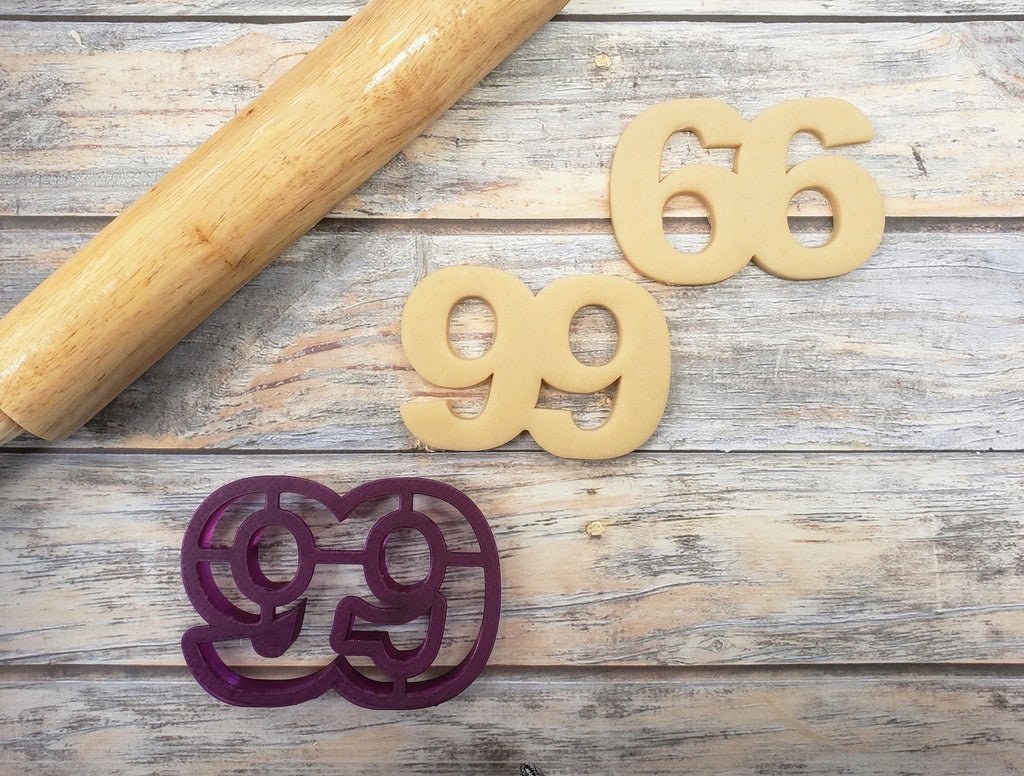 99 or 66 - Ninety Nine or Sixty Six Cookie Cutter and Fondant Cutter and Clay Cutter