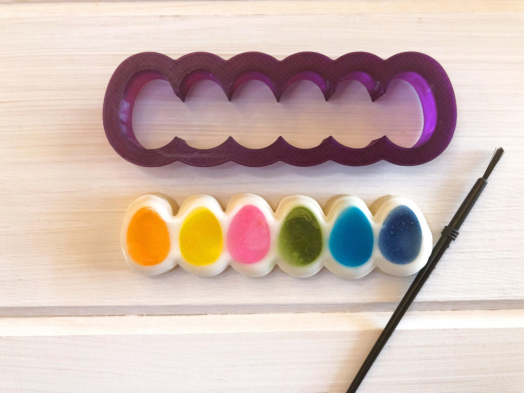 Easter Eggs in a Row Cookie Cutter and Fondant Cutter and Clay Cutter with Optional Stencil