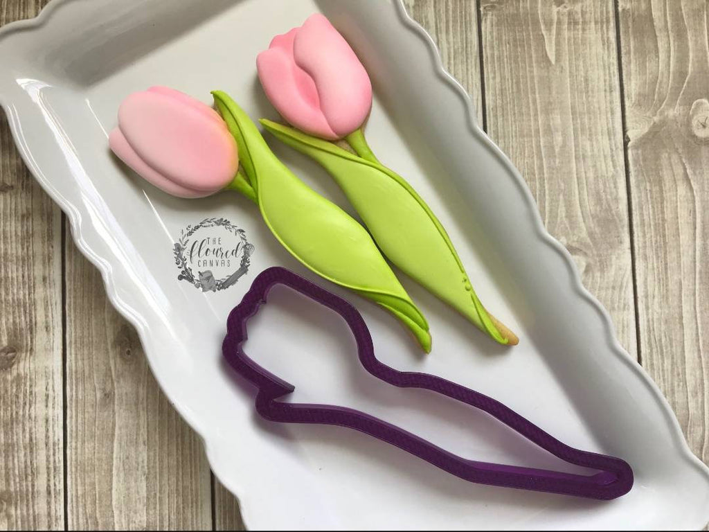 The Floured Canvas Tulip Bouquet Set of 3 Cookie Cutters and Fondant Cutters and Clay Cutters