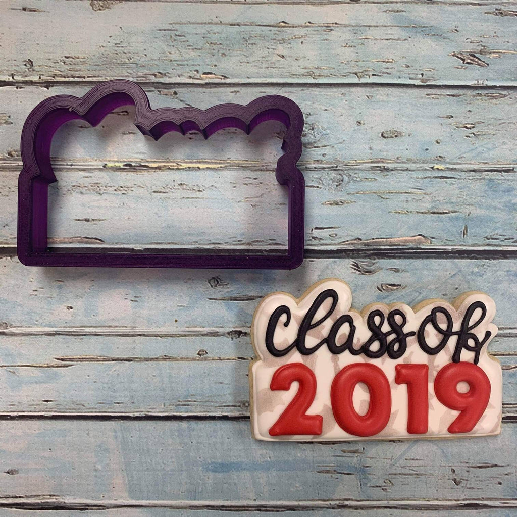 Class of or Graduation Year Cookie Cutter and Fondant Cutter and Clay Cutter with Optional Stencil