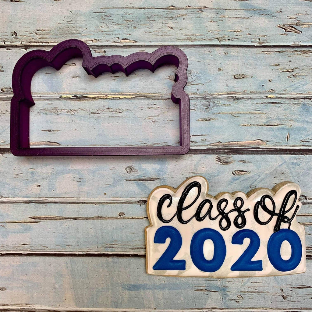 Class of or Graduation Year Cookie Cutter and Fondant Cutter and Clay Cutter with Optional Stencil