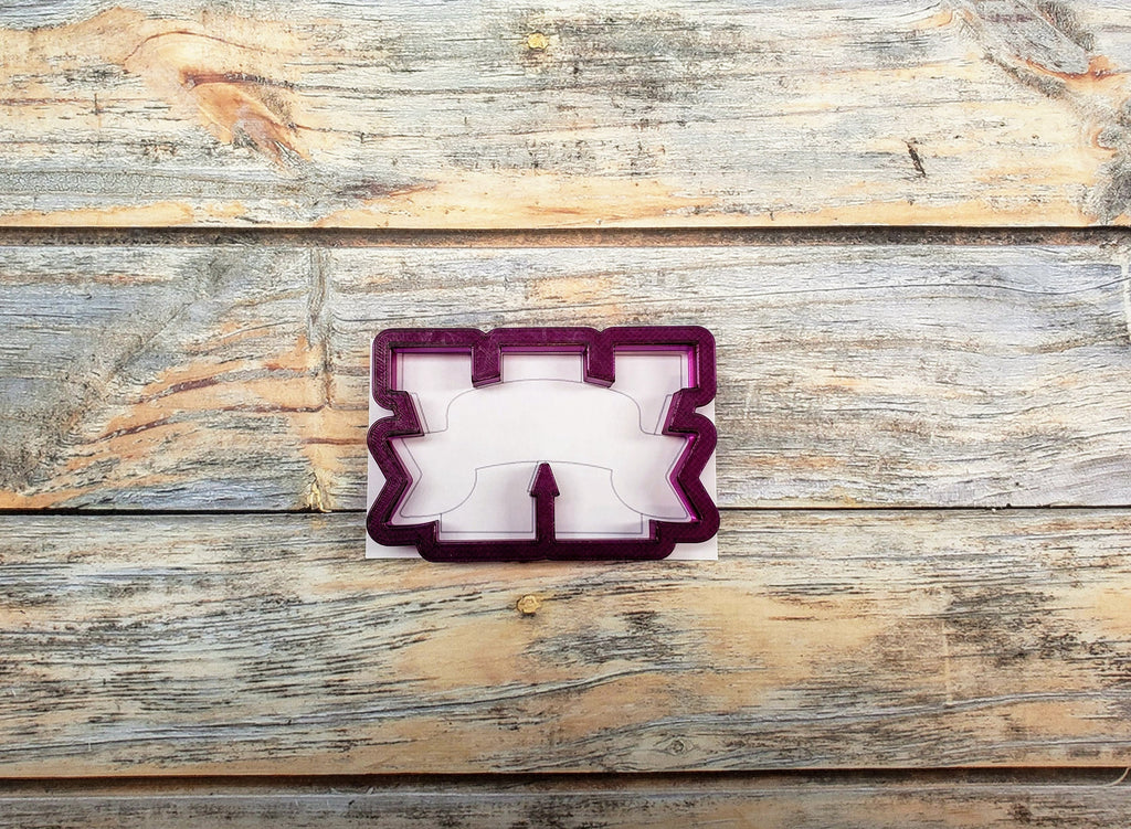 Varsity Letter W with Banner Cookie Cutter and Fondant Cutter and Clay Cutter