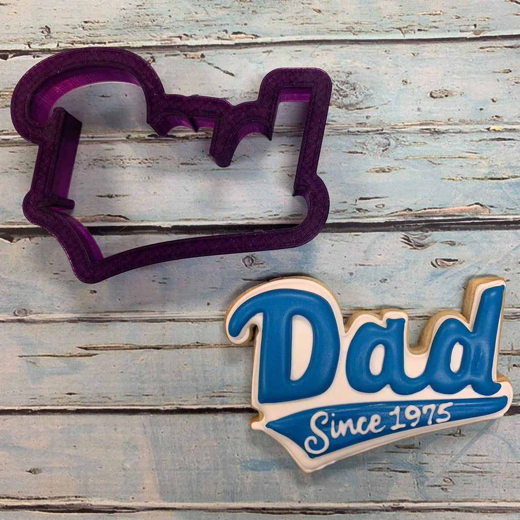 Dad with Banner Cookie Cutter and Fondant Cutter and Clay Cutter