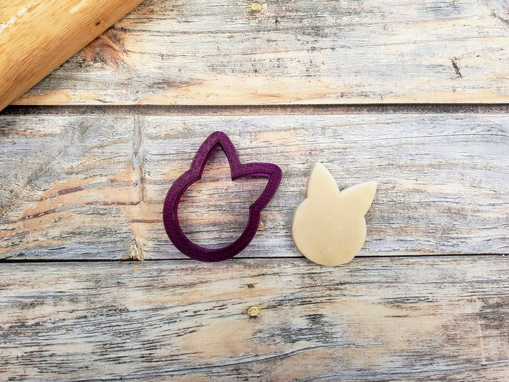 Simple Rose with 2 leaves or Bunny Head Cookie Cutter and Fondant Cutter and Clay Cutter