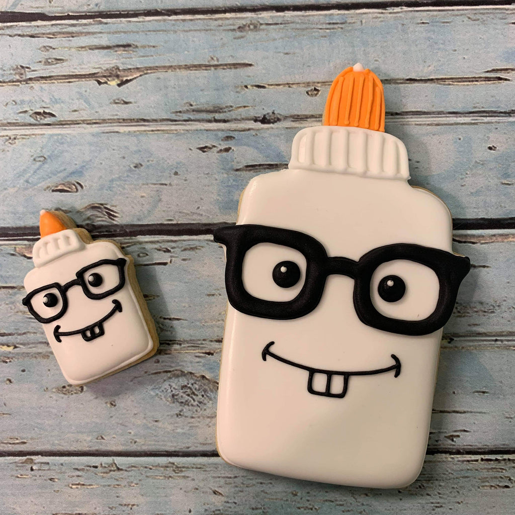 Nerdy Glue Bottle with Glasses Cookie Cutter and Fondant Cutter and Clay Cutter