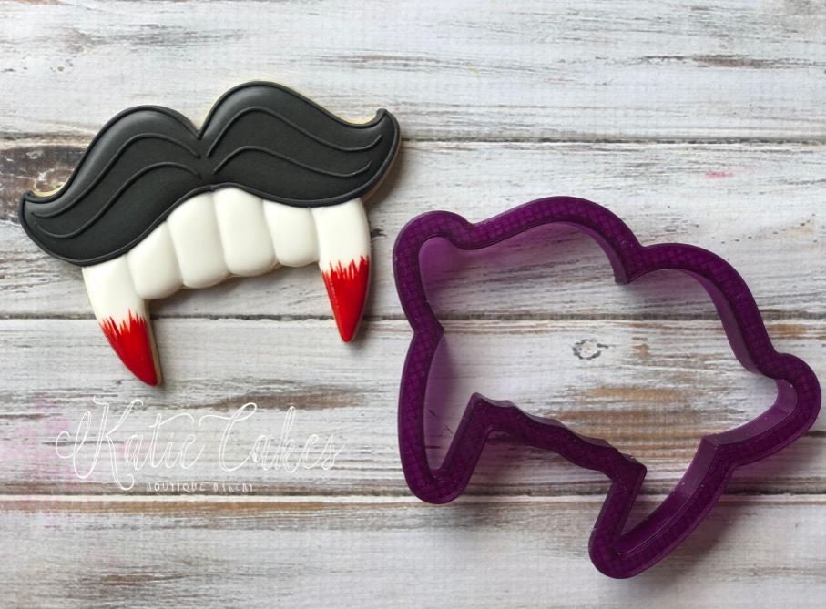 Sweet Sugarbelle Fangs with Mustache Cookie Cutter and Fondant Cutter and Clay Cutter