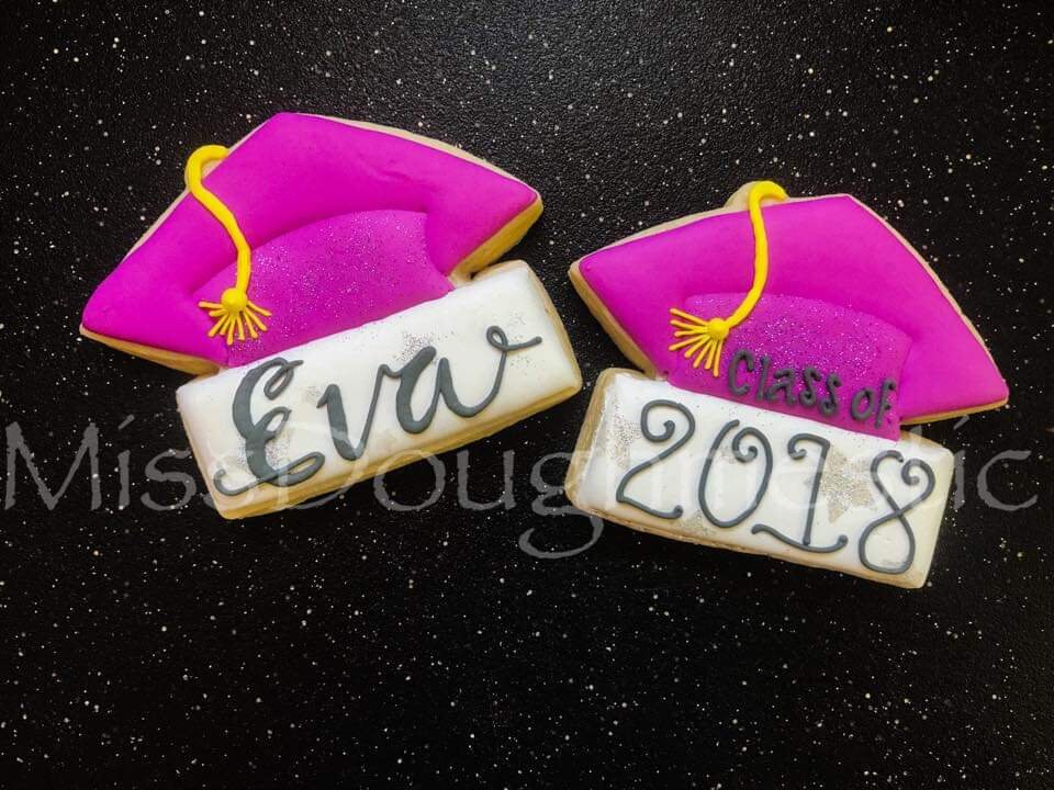 Miss Doughmestic Graduation Cap with Name or Year Plaque Cookie Cutter or Fondant Cutter and Clay Cutter