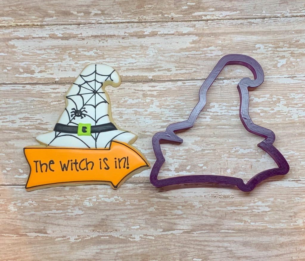 The Witch is In Arrow with Witch Hat Cookie Cutter or Fondant Cutter and Clay Cutter