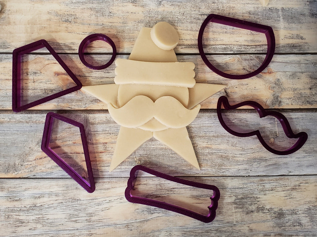 Create A Santa #2 - Set of 6 - Cookie Cutter and Fondant Cutter and Clay Cutter